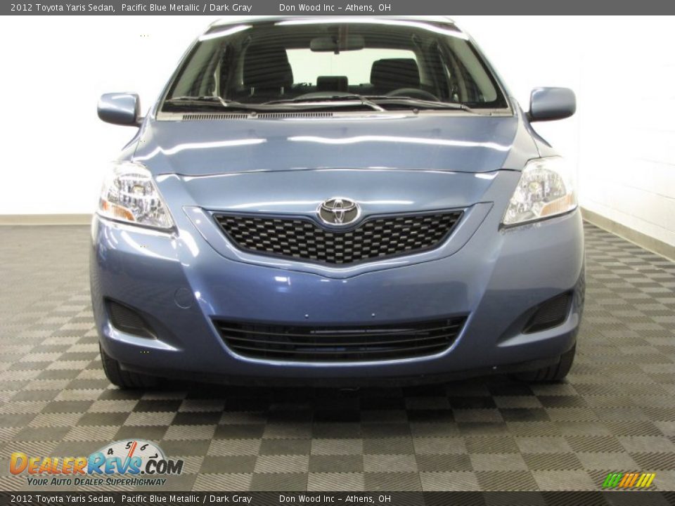 2012 Toyota Yaris Sedan Pacific Blue Metallic / Dark Gray Photo #2