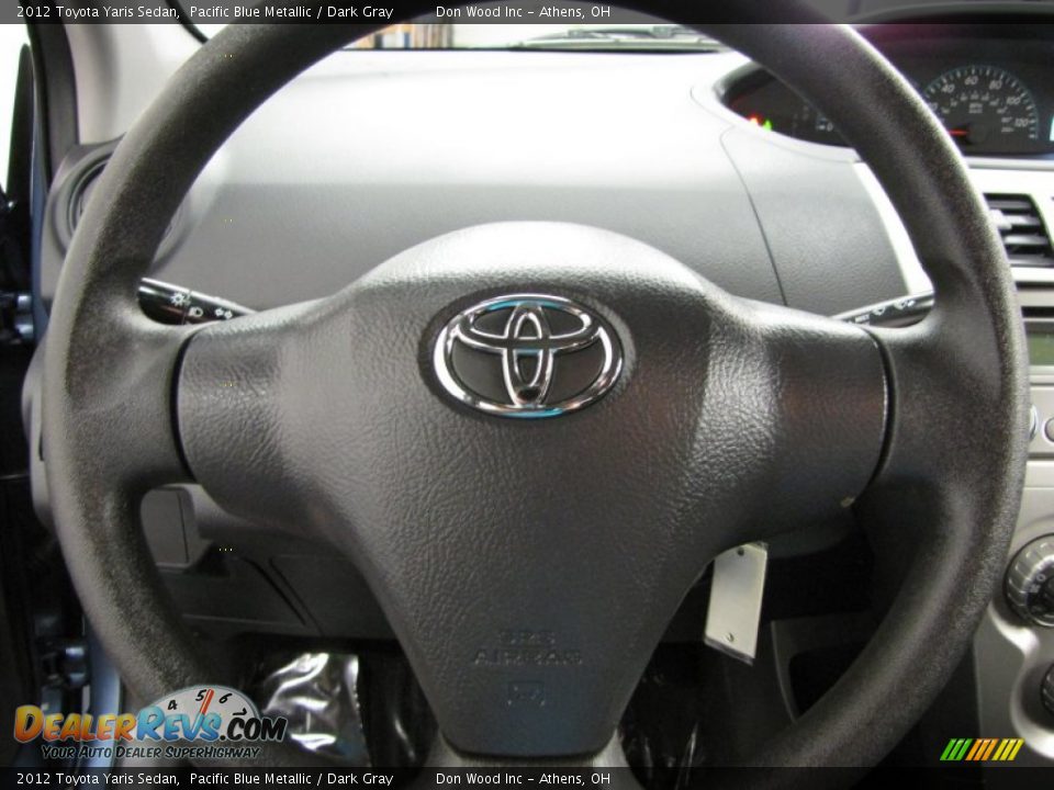 2012 Toyota Yaris Sedan Pacific Blue Metallic / Dark Gray Photo #15