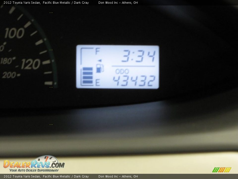 2012 Toyota Yaris Sedan Pacific Blue Metallic / Dark Gray Photo #21