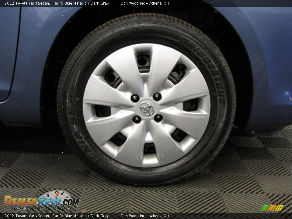 2012 Toyota Yaris Sedan Pacific Blue Metallic / Dark Gray Photo #25