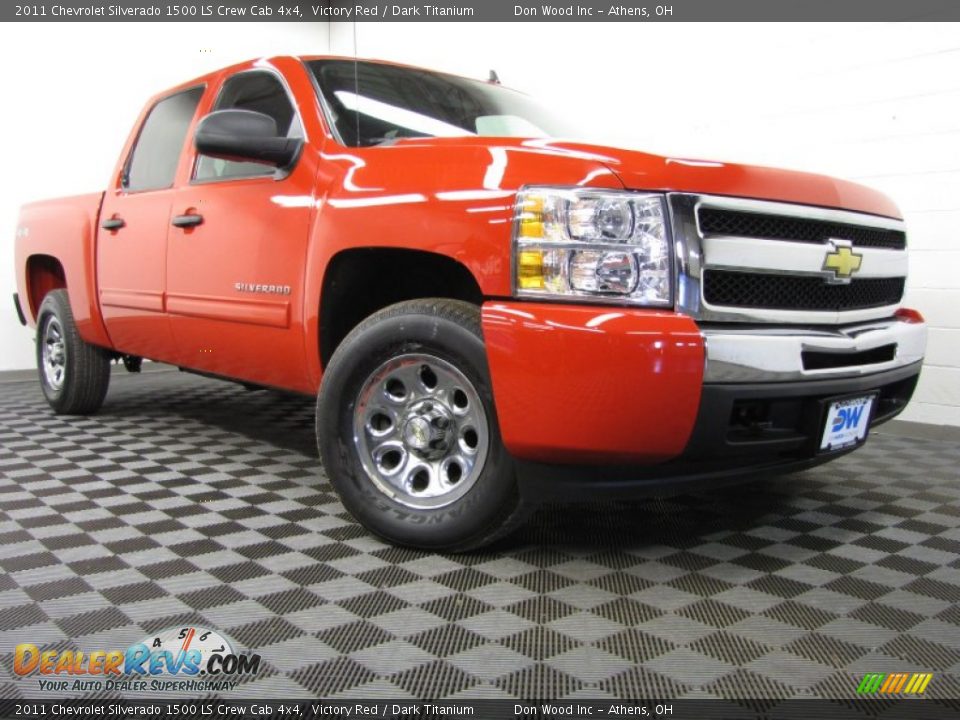 2011 Chevrolet Silverado 1500 LS Crew Cab 4x4 Victory Red / Dark Titanium Photo #1