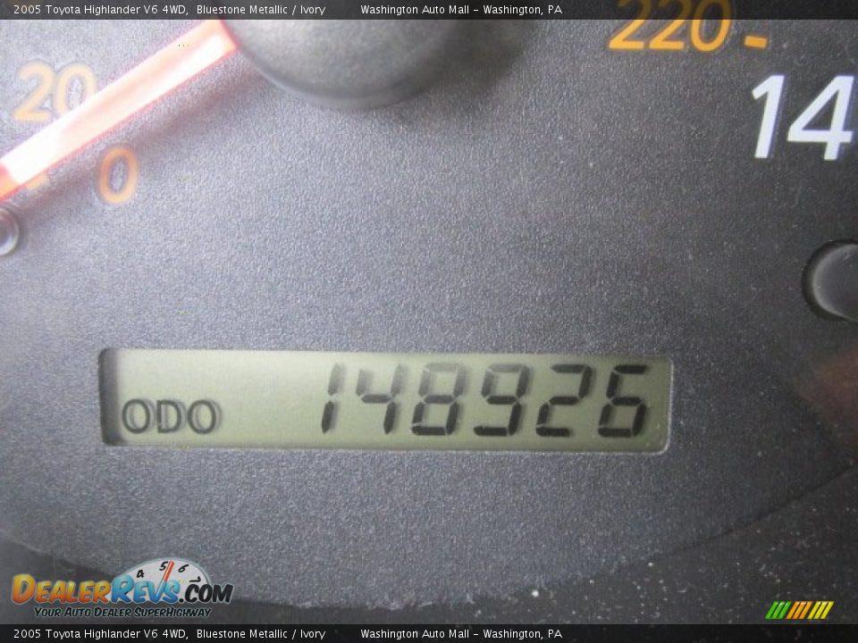 2005 Toyota Highlander V6 4WD Bluestone Metallic / Ivory Photo #20