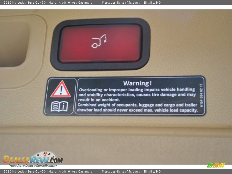 2010 Mercedes-Benz GL 450 4Matic Arctic White / Cashmere Photo #15