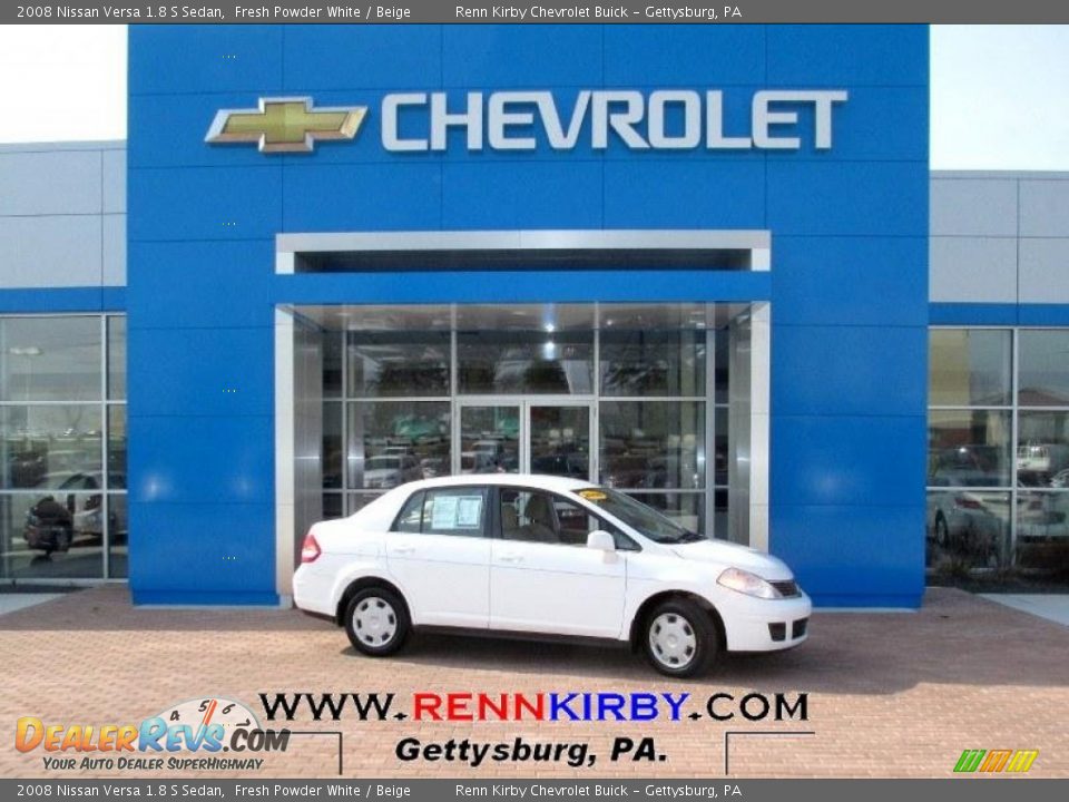 2008 Nissan Versa 1.8 S Sedan Fresh Powder White / Beige Photo #1