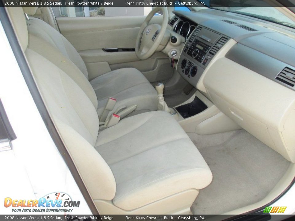 2008 Nissan Versa 1.8 S Sedan Fresh Powder White / Beige Photo #7