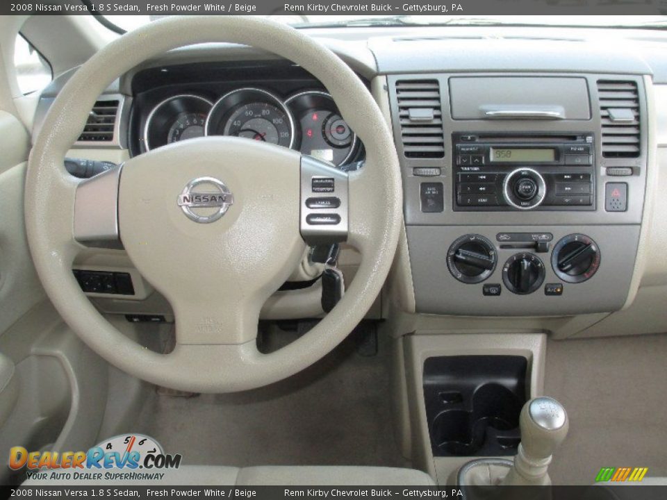 2008 Nissan Versa 1.8 S Sedan Fresh Powder White / Beige Photo #8