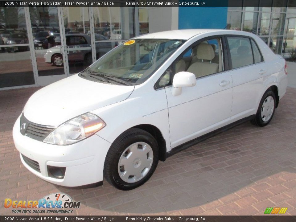 2008 Nissan Versa 1.8 S Sedan Fresh Powder White / Beige Photo #10