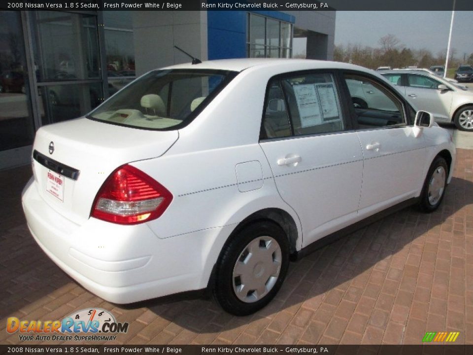 2008 Nissan Versa 1.8 S Sedan Fresh Powder White / Beige Photo #11