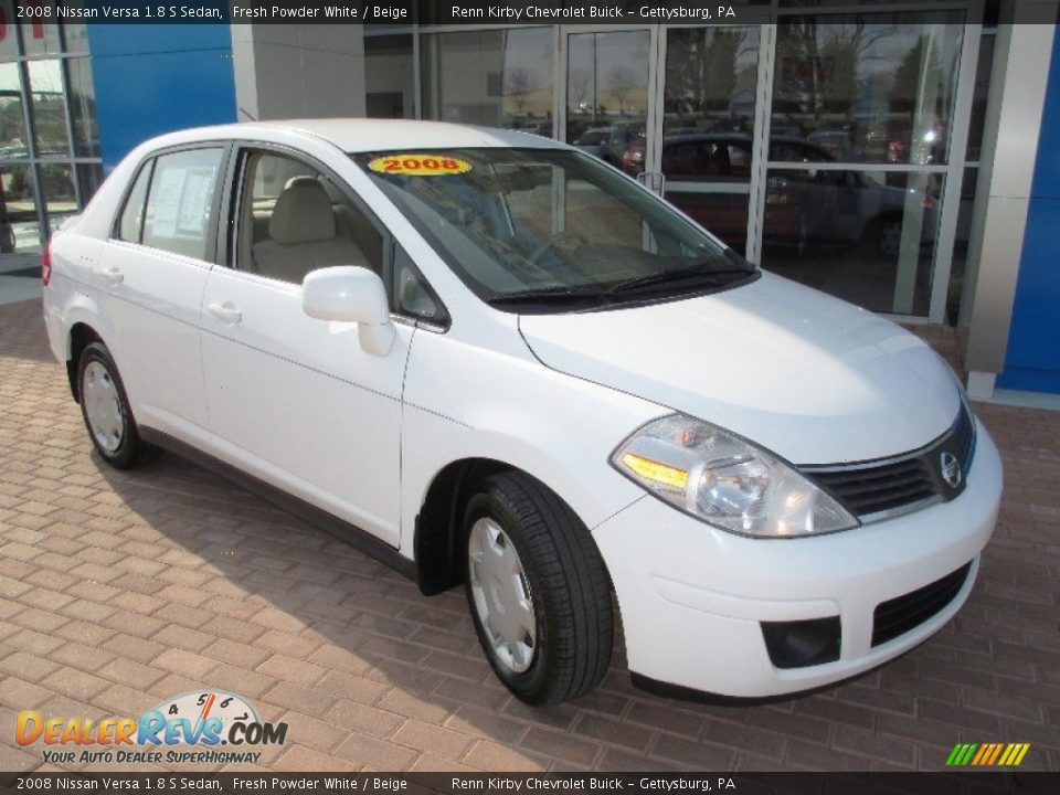 2008 Nissan Versa 1.8 S Sedan Fresh Powder White / Beige Photo #12