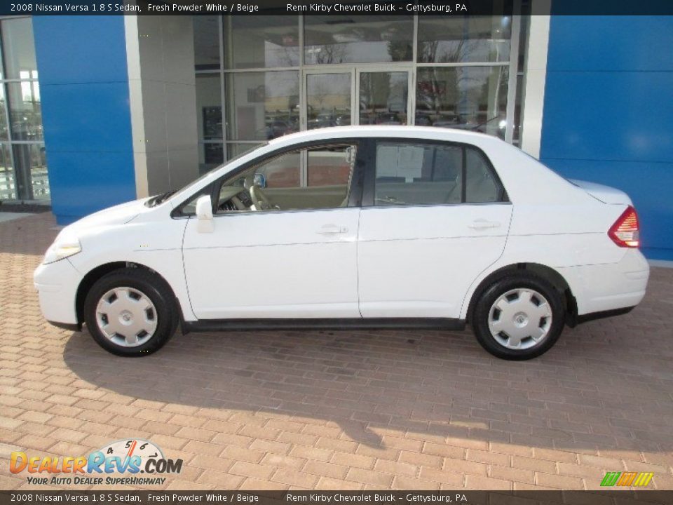 2008 Nissan Versa 1.8 S Sedan Fresh Powder White / Beige Photo #13