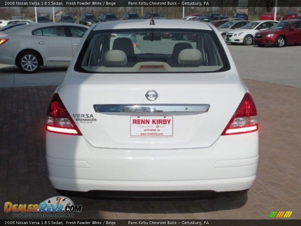 2008 Nissan Versa 1.8 S Sedan Fresh Powder White / Beige Photo #14