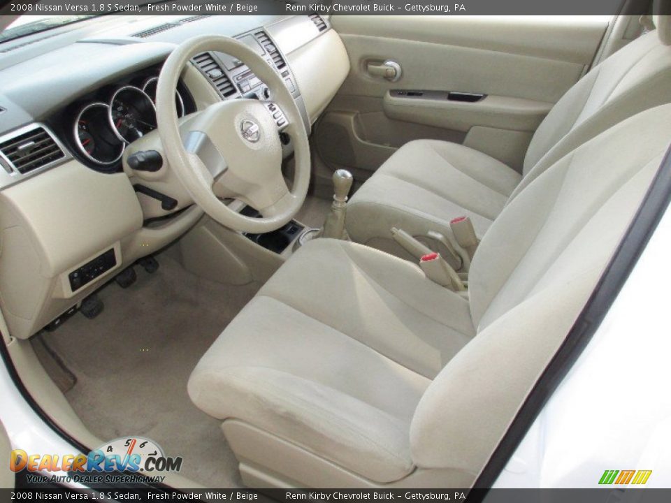 2008 Nissan Versa 1.8 S Sedan Fresh Powder White / Beige Photo #19