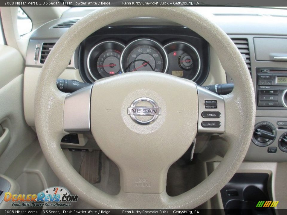 2008 Nissan Versa 1.8 S Sedan Fresh Powder White / Beige Photo #22