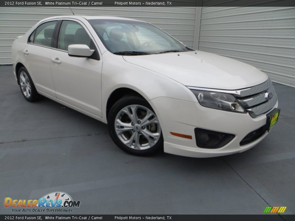 2012 Ford Fusion SE White Platinum Tri-Coat / Camel Photo #1