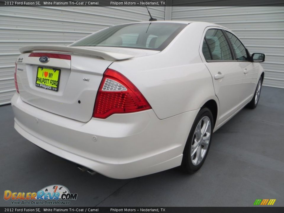 2012 Ford Fusion SE White Platinum Tri-Coat / Camel Photo #4