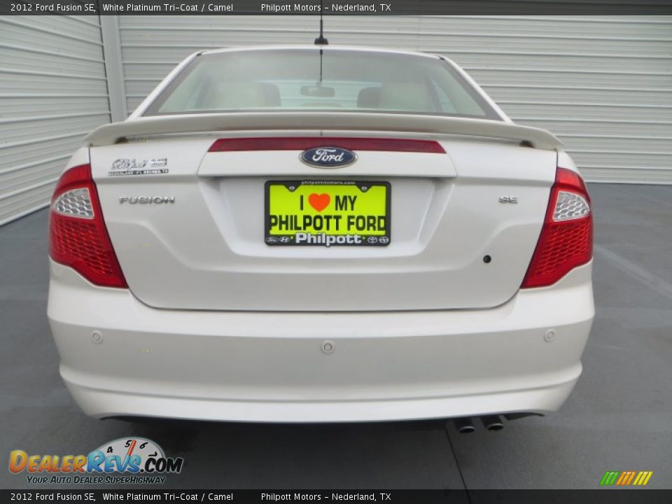 2012 Ford Fusion SE White Platinum Tri-Coat / Camel Photo #5