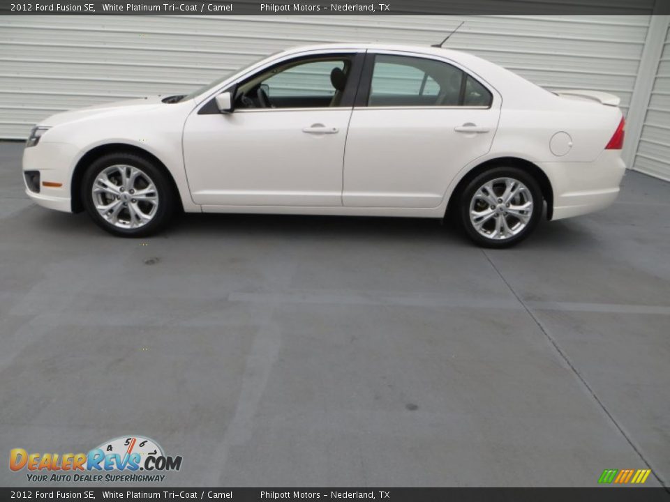 2012 Ford Fusion SE White Platinum Tri-Coat / Camel Photo #6