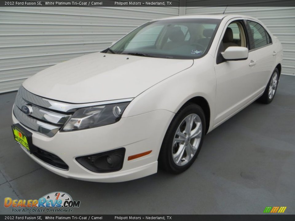 2012 Ford Fusion SE White Platinum Tri-Coat / Camel Photo #7