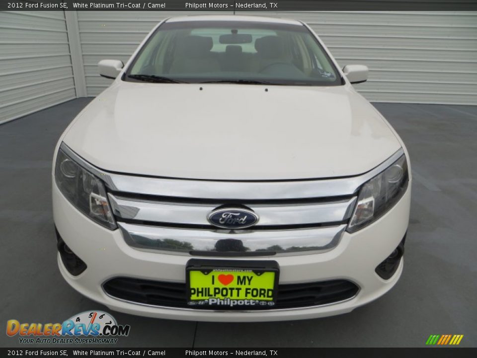 2012 Ford Fusion SE White Platinum Tri-Coat / Camel Photo #8