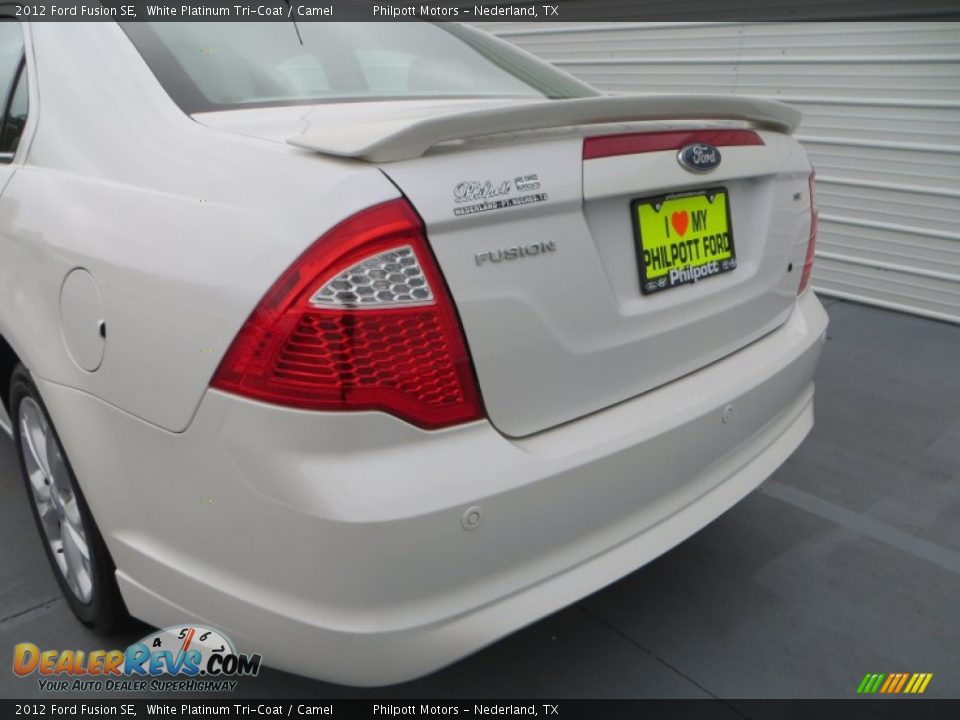 2012 Ford Fusion SE White Platinum Tri-Coat / Camel Photo #20