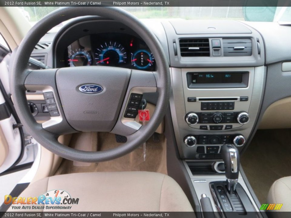 2012 Ford Fusion SE White Platinum Tri-Coat / Camel Photo #35