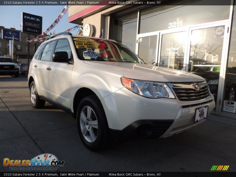 2010 Subaru Forester 2.5 X Premium Satin White Pearl / Platinum Photo #1