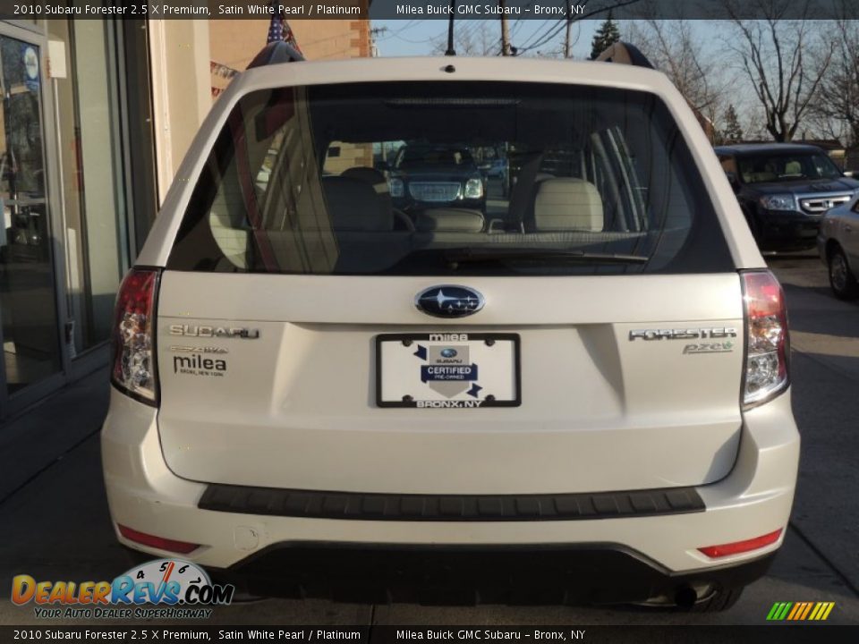 2010 Subaru Forester 2.5 X Premium Satin White Pearl / Platinum Photo #6