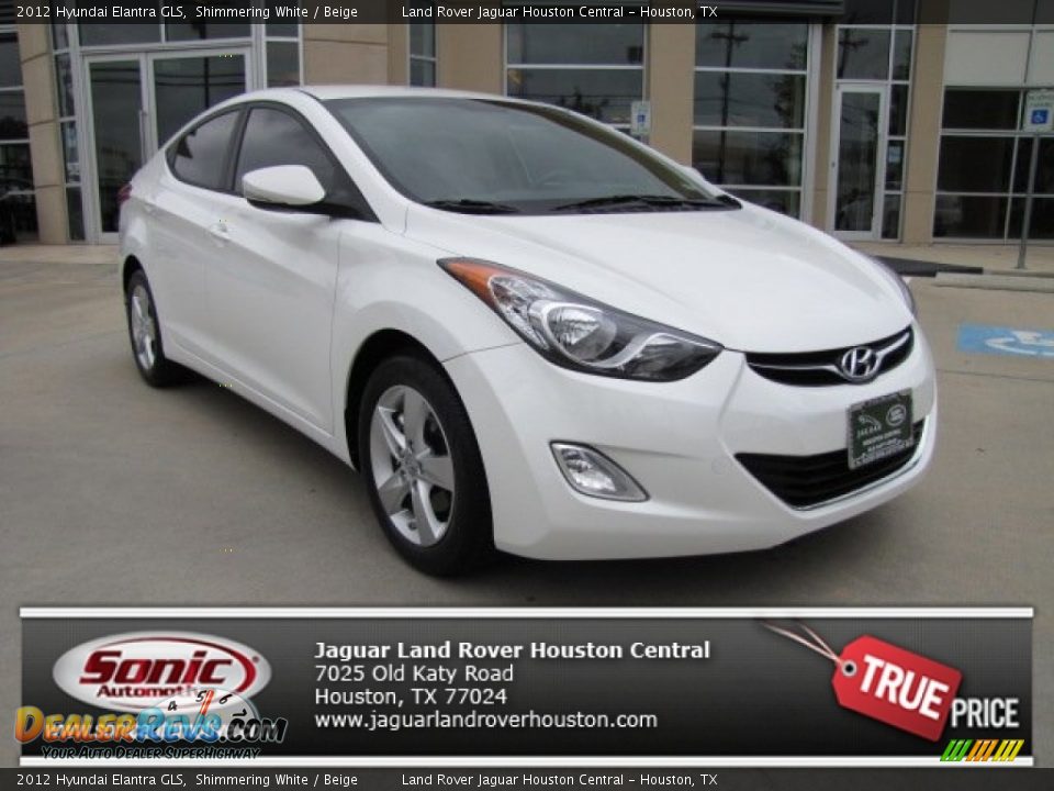 2012 Hyundai Elantra GLS Shimmering White / Beige Photo #1