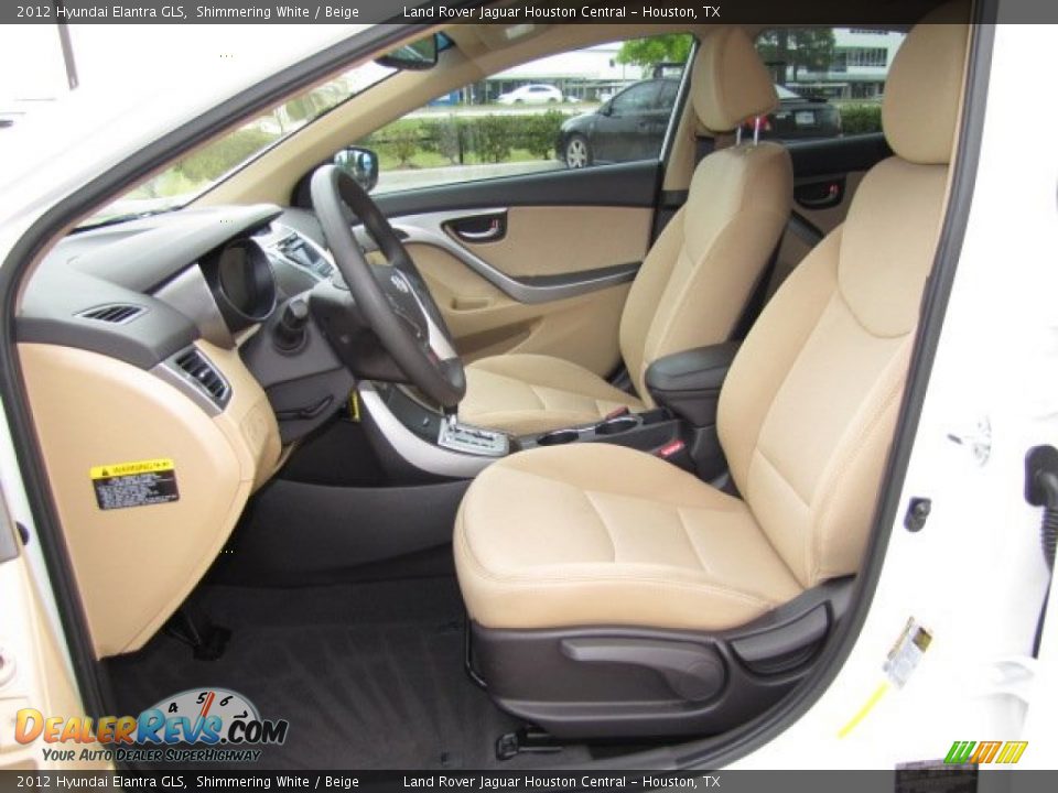 2012 Hyundai Elantra GLS Shimmering White / Beige Photo #2