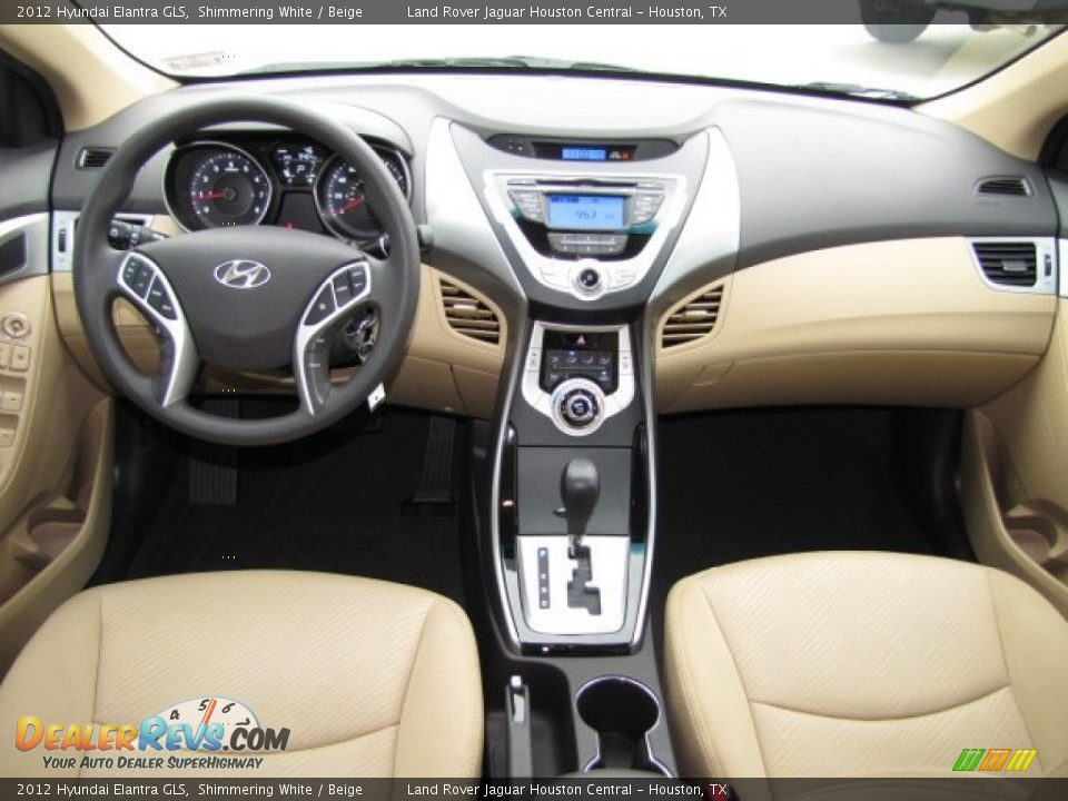 2012 Hyundai Elantra GLS Shimmering White / Beige Photo #3