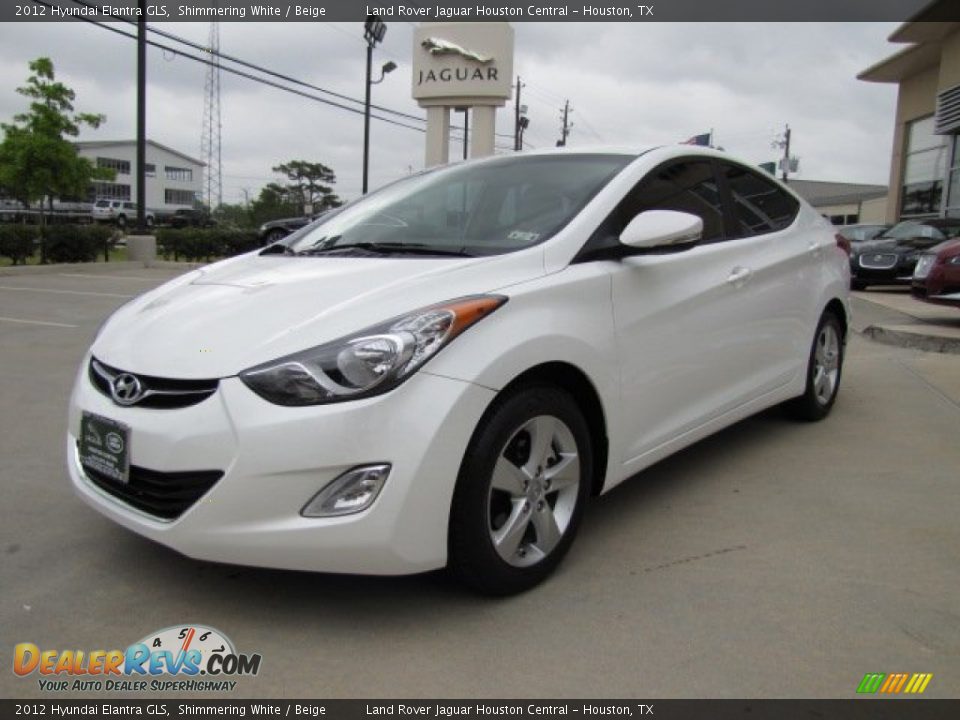 2012 Hyundai Elantra GLS Shimmering White / Beige Photo #5