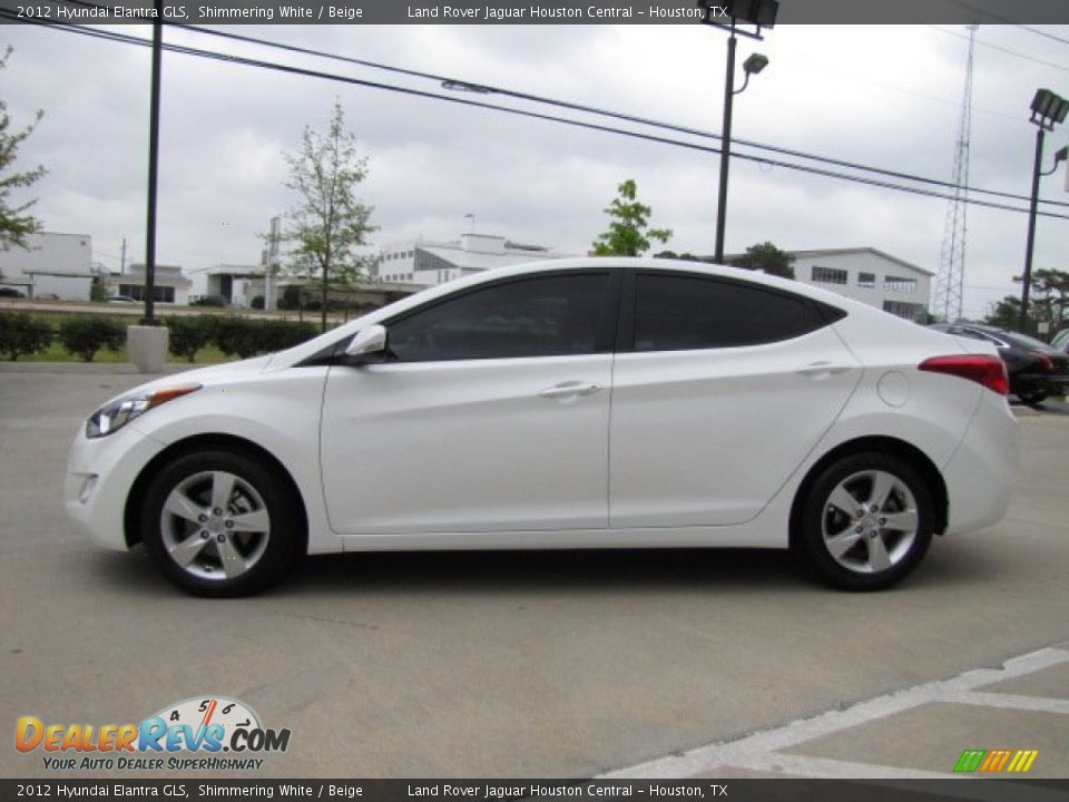 2012 Hyundai Elantra GLS Shimmering White / Beige Photo #7