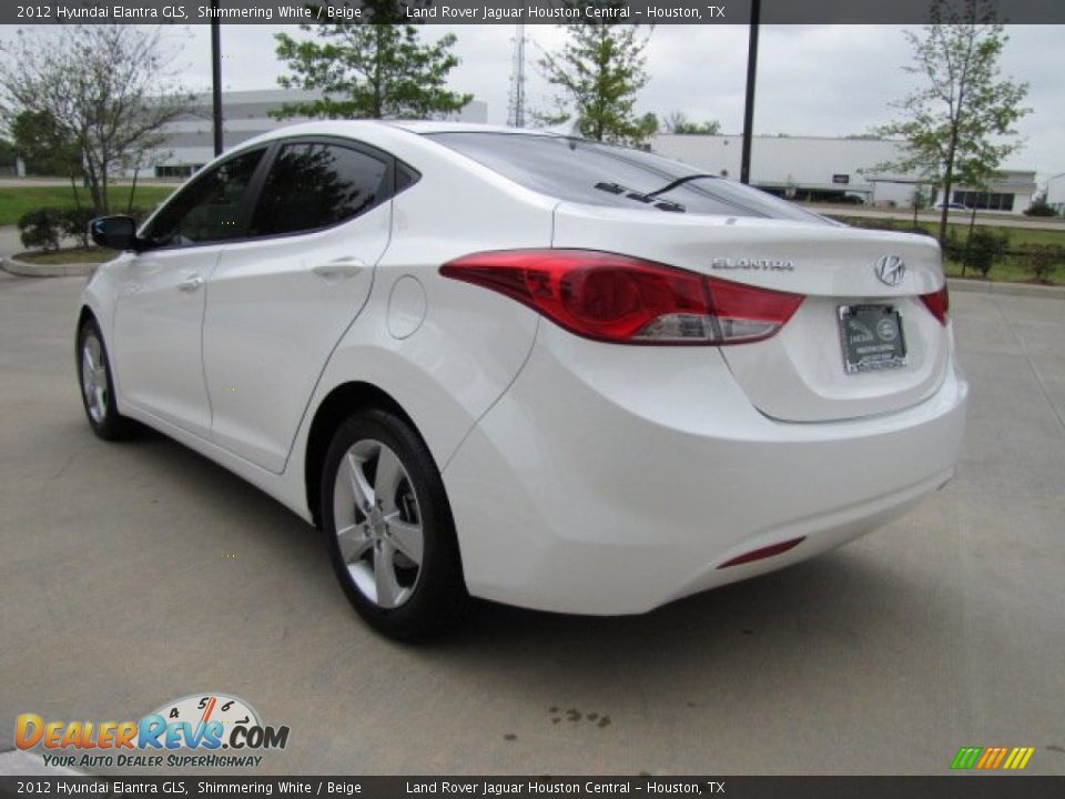 2012 Hyundai Elantra GLS Shimmering White / Beige Photo #8