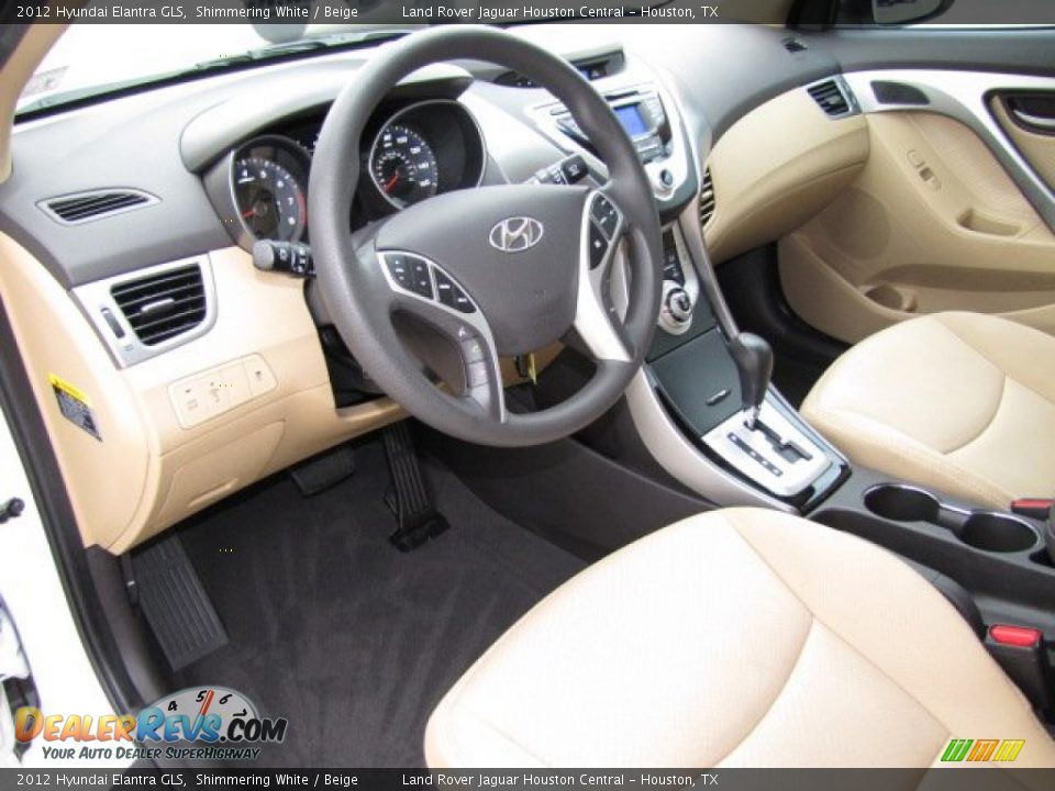 2012 Hyundai Elantra GLS Shimmering White / Beige Photo #12