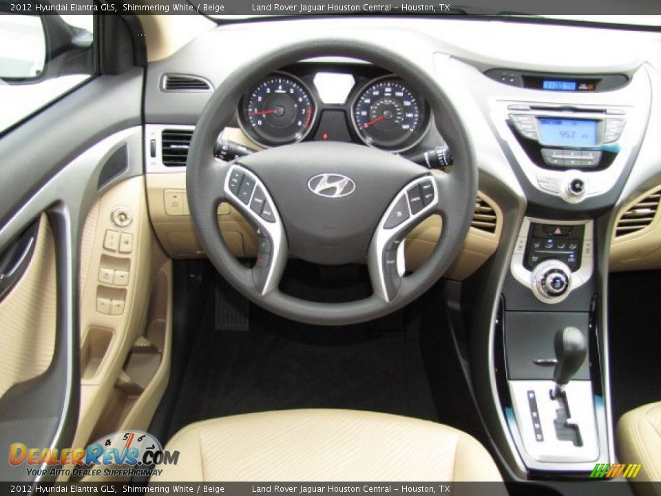 2012 Hyundai Elantra GLS Shimmering White / Beige Photo #13