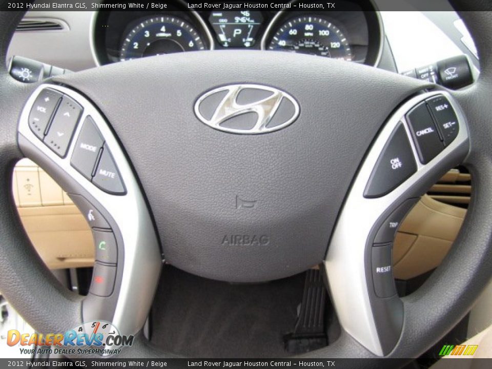 2012 Hyundai Elantra GLS Shimmering White / Beige Photo #14