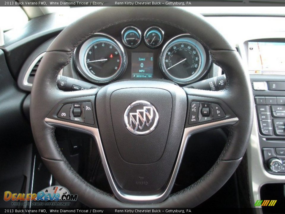 2013 Buick Verano FWD White Diamond Tricoat / Ebony Photo #22