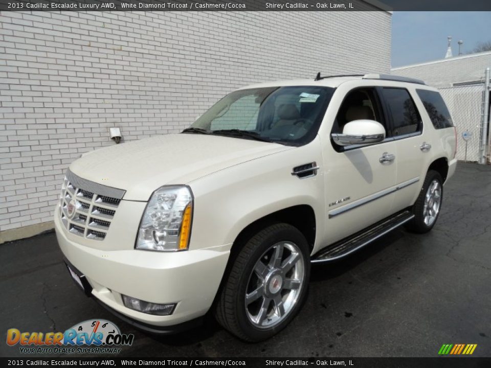 2013 Cadillac Escalade Luxury AWD White Diamond Tricoat / Cashmere/Cocoa Photo #1