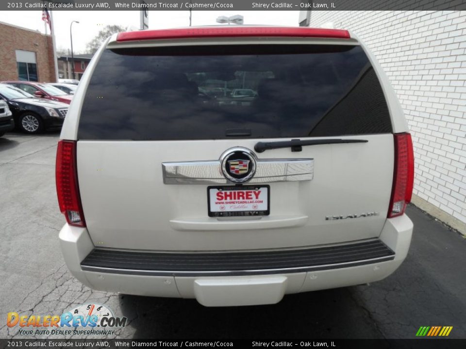 2013 Cadillac Escalade Luxury AWD White Diamond Tricoat / Cashmere/Cocoa Photo #5