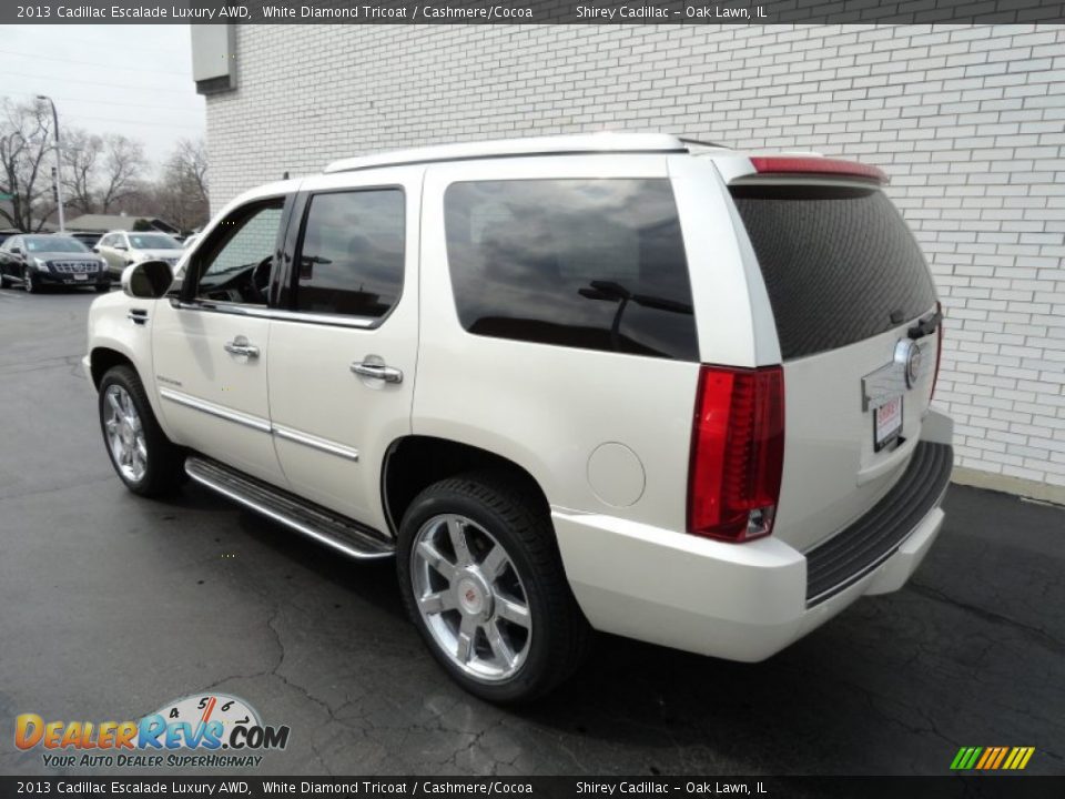 2013 Cadillac Escalade Luxury AWD White Diamond Tricoat / Cashmere/Cocoa Photo #6
