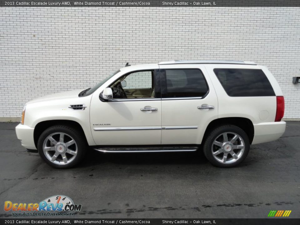 2013 Cadillac Escalade Luxury AWD White Diamond Tricoat / Cashmere/Cocoa Photo #7