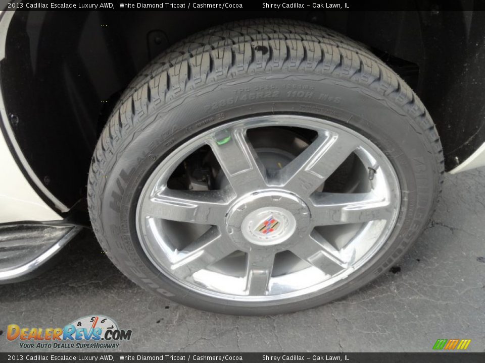 2013 Cadillac Escalade Luxury AWD White Diamond Tricoat / Cashmere/Cocoa Photo #8