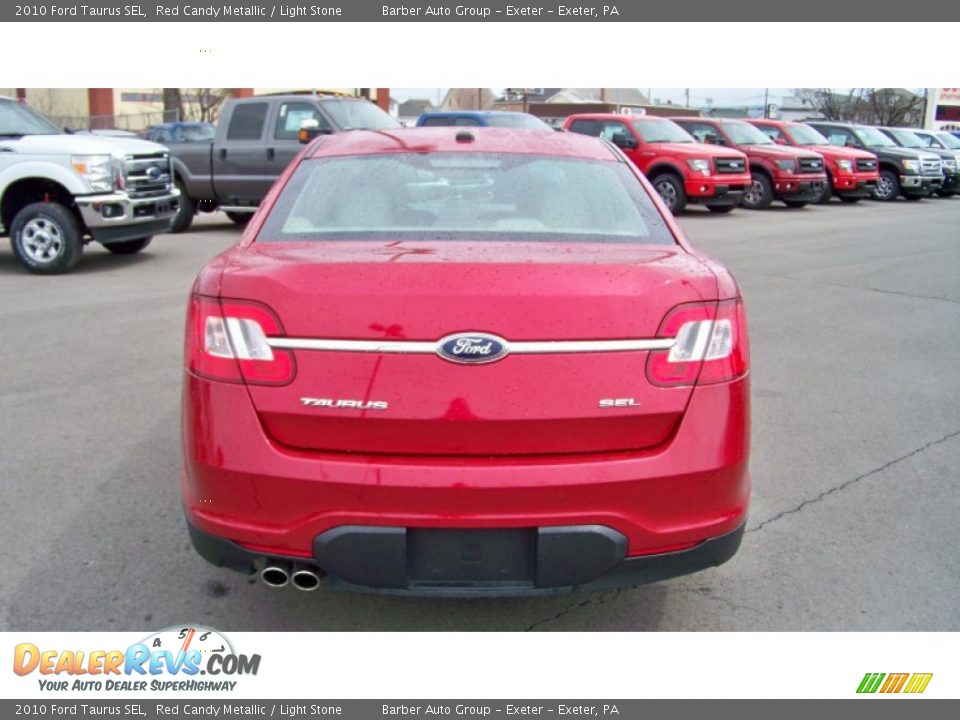 2010 Ford Taurus SEL Red Candy Metallic / Light Stone Photo #6