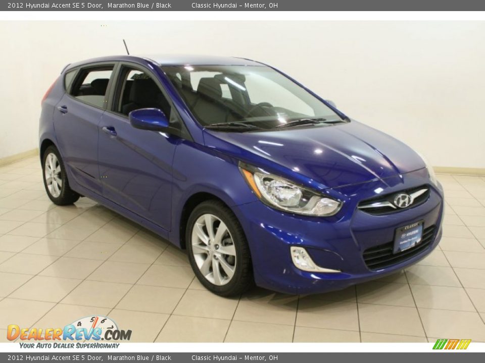 2012 Hyundai Accent SE 5 Door Marathon Blue / Black Photo #1