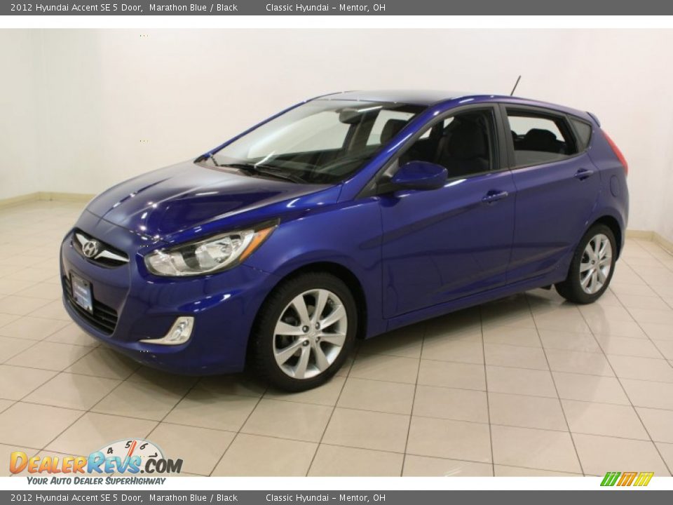 2012 Hyundai Accent SE 5 Door Marathon Blue / Black Photo #3