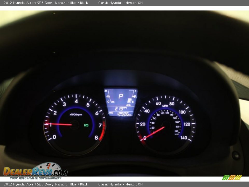 2012 Hyundai Accent SE 5 Door Marathon Blue / Black Photo #7