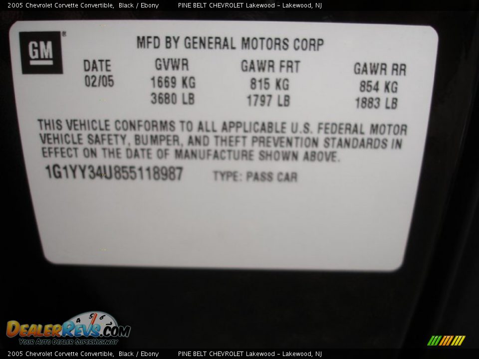 2005 Chevrolet Corvette Convertible Black / Ebony Photo #25