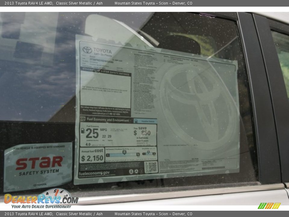 2013 Toyota RAV4 LE AWD Classic Silver Metallic / Ash Photo #10