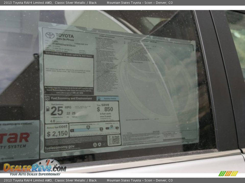 2013 Toyota RAV4 Limited AWD Classic Silver Metallic / Black Photo #10