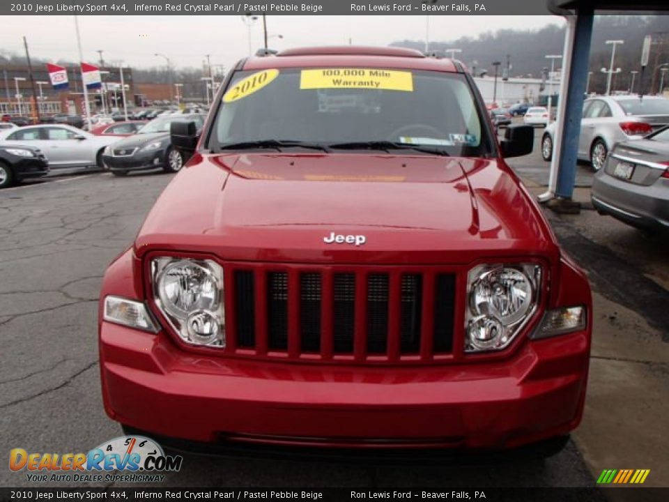 2010 Jeep Liberty Sport 4x4 Inferno Red Crystal Pearl / Pastel Pebble Beige Photo #3